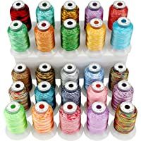 New brothread 25 Multi Colores 500M(550Y) Poliéster Bordado Máquina Hilo para Brother Babylock Janome Singer Pfaff…